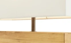 Tischleuchte, 1-flammig, Holz/ Stoffschirm weiß