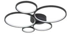 Trio LED-Deckenleuchte, Kreise, schwarz Rondo