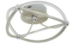 Trio LED-Deckenleuchte, Nickel-matt, geschwungen Charivari