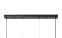 Trio Pendelleuchte, 4-flammig, Rauchglas schwarz