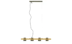 Trio Pendelleuchte, 4-flammig, Nickel antik mit Pinienholz Bell