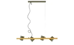 Trio Pendelleuchte, 4-flammig, Nickel antik mit Pinienholz Bell