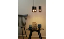 Trio Pendelleuchte, 3-flammig, Rauchglas schwarz