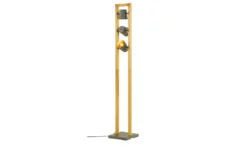 Trio Stehleuchte, 3-flammig, Nickel antik/Pinienholz Bell