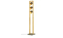 Trio Stehleuchte, 3-flammig, Nickel antik/Pinienholz Bell