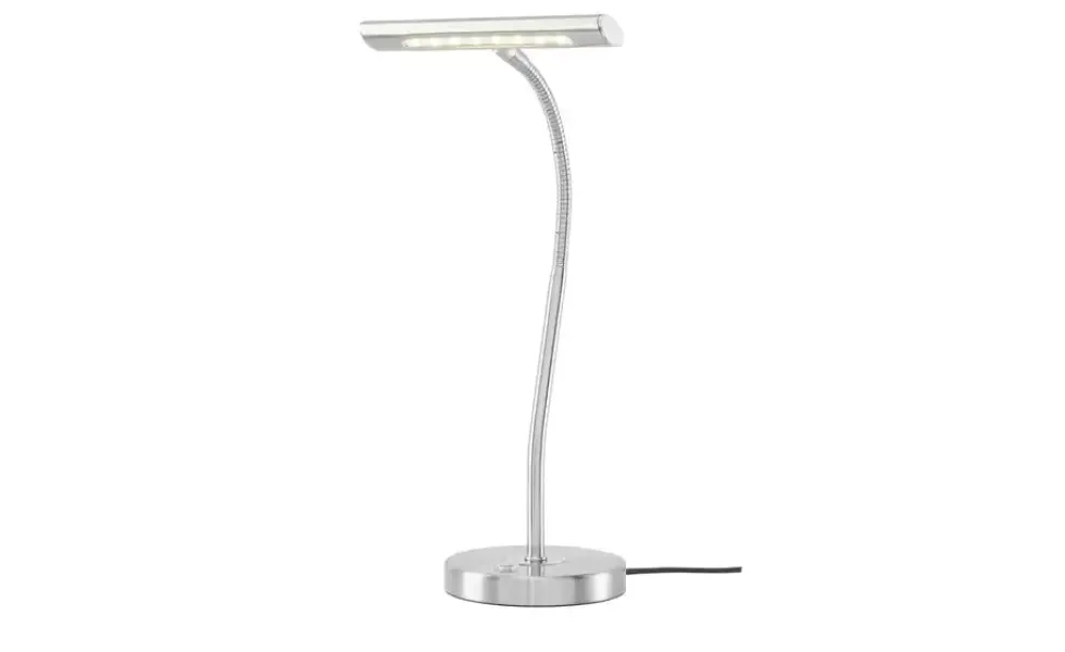 Trio Tischleuchte, 1-flammig, Nickel-matt mit Schwanenhals