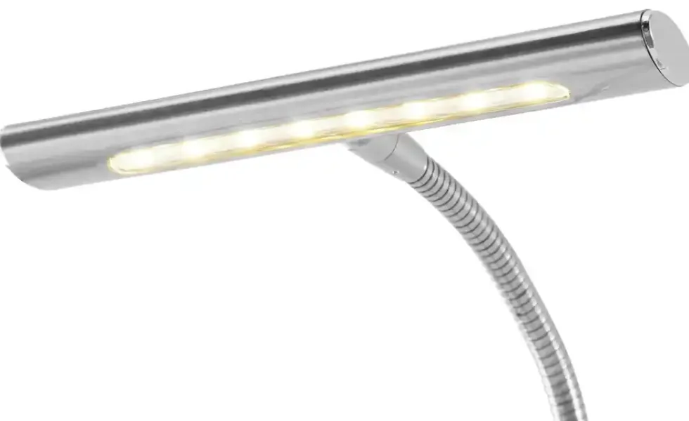 Trio Tischleuchte, 1-flammig, Nickel-matt mit Schwanenhals