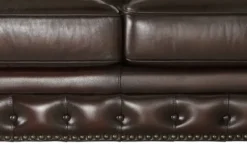 uno Ecksofa Bezug aus Echtleder Chesterfield