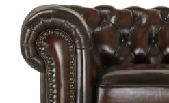 uno Ecksofa Bezug aus Echtleder Chesterfield