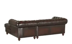 uno Ecksofa Bezug aus Echtleder Chesterfield