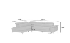 uno Ecksofa mit elektrischer Relaxfunktion Danae