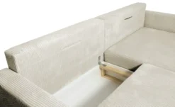 uno Ecksofa trendiger Cordstoff Livorno