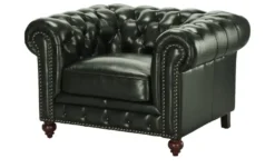 uno Ledersessel im Vintage-Look Chesterfield