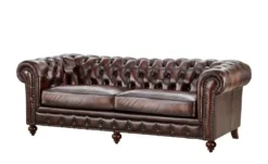 uno Ledersofa im Vintagelook Chesterfield
