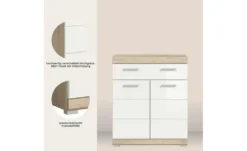 Unterschrank SCHLOONSEE, Breite 74cm, 2 Tür, 1 Schubkasten, 2 Fächer, MDF-Front in verschiedenen Farben erhältlich, Badmöbel, Badschrank, Kommode, Bad Schloonsee