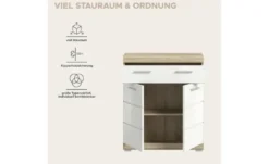 Unterschrank SCHLOONSEE, Breite 74cm, 2 Tür, 1 Schubkasten, 2 Fächer, MDF-Front in verschiedenen Farben erhältlich, Badmöbel, Badschrank, Kommode, Bad Schloonsee