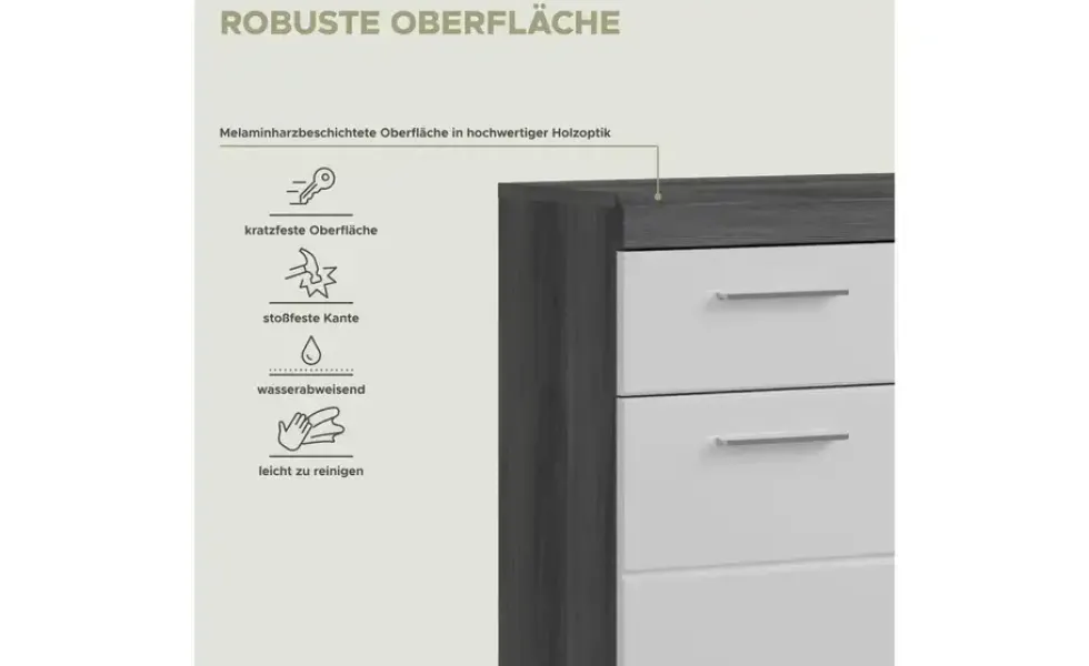 Unterschrank SCHLOONSEE, Breite 74cm, 2 Tür, 1 Schubkasten, 2 Fächer, MDF-Front in verschiedenen Farben erhältlich, Badmöbel, Badschrank, Kommode, Bad Schloonsee