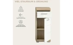 Unterschrank SCHLOONSEE, Breite 37cm, 1 Tür, 1 Schubkasten, 2 Fächer, MDF-Front in verschiedenen Farben erhältlich, Badmöbel, Badschrank, Kommode, Bad Schloonsee