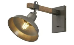 Wandleuchte, 1-flammig, schwarz/holz Max