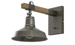 Wandleuchte, 1-flammig, schwarz/holz Max