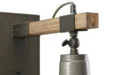 Wandleuchte, 1-flammig, schwarz/holz Max