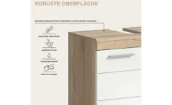 Waschbeckenunterschrank SCHLOONSEE, Breite 60cm, 2 Tür, 2 Fächer, mit Siphonausschnitt, MDF-Front in verschiedenen Farben erhältlich, Badmöbel, Badschrank, Kommode, Bad Schloonsee