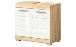 Waschbeckenunterschrank SCHLOONSEE, Breite 60cm, 2 Tür, 2 Fächer, mit Siphonausschnitt, MDF-Front in verschiedenen Farben erhältlich, Badmöbel, Badschrank, Kommode, Bad Schloonsee