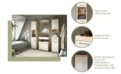 Waschbeckenunterschrank SCHLOONSEE, Breite 60cm, 2 Tür, 2 Fächer, mit Siphonausschnitt, MDF-Front in verschiedenen Farben erhältlich, Badmöbel, Badschrank, Kommode, Bad Schloonsee