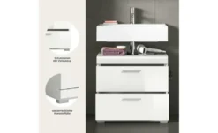 Waschbeckenunterschrank SCHLOONSEE, Breite 60cm, 2 Schubkästen, mit Siphonausschnitt, MDF-Front, in verschiedenen Farben erhältlich, Badmöbel, Badschrank, Kommode, Bad Schloonsee