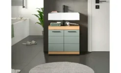 Waschbeckenunterschrank SCHLOONSEE, Breite 60cm, 2 Tür, 2 Fächer, mit Siphonausschnitt, MDF-Front in verschiedenen Farben erhältlich, Badmöbel, Badschrank, Kommode, Bad Schloonsee