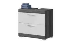 Waschbeckenunterschrank SCHLOONSEE, Breite 60cm, 2 Schubkästen, mit Siphonausschnitt, MDF-Front, in verschiedenen Farben erhältlich, Badmöbel, Badschrank, Kommode, Bad Schloonsee