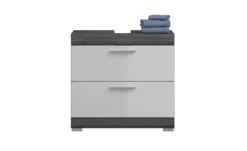 Waschbeckenunterschrank SCHLOONSEE, Breite 60cm, 2 Schubkästen, mit Siphonausschnitt, MDF-Front, in verschiedenen Farben erhältlich, Badmöbel, Badschrank, Kommode, Bad Schloonsee