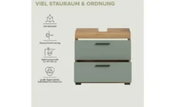 Waschbeckenunterschrank SCHLOONSEE, Breite 60cm, 2 Schubkästen, mit Siphonausschnitt, MDF-Front, in verschiedenen Farben erhältlich, Badmöbel, Badschrank, Kommode, Bad Schloonsee